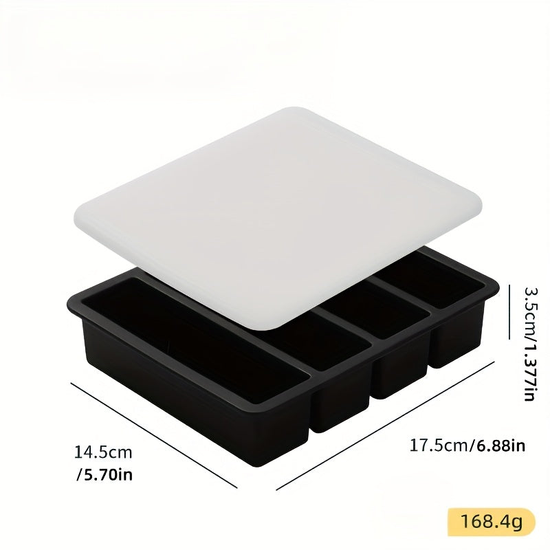 1pc Covered Freezer Tray - Durable Kitchen Storage Space for Soup, Broth, And Sauce - Light Blue Stackable Food Preparation Containers - Essential Kitchen Tools