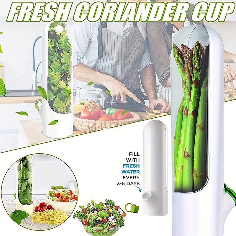 3pcs Vegetables Preservation Pod Herb Preservation Vegetables Fresh Coriander Container Suitable for Refrigerator, Keep Bottle Herb Preservation, for Mint Refrigerator Storage, Keep Green And Fresh for 2-3 Weeks Refrigerator Kitchen Supplies