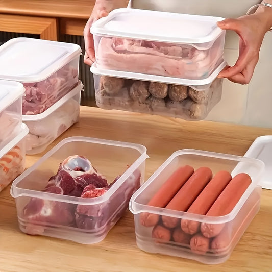 Faridabio, Compact Design 10pcs Faridabio Freezer Meat Container Set - Food-Grade Waterproof Plastic with Freshness Seal Lids, Ideal for Refrigerator Storage