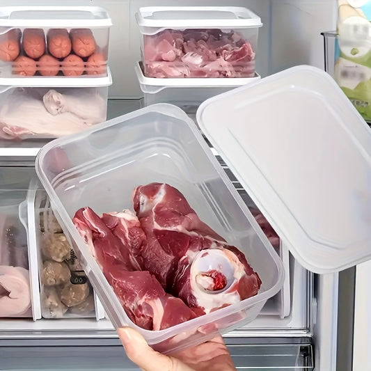 Faridabio, Compact Design 10pcs Faridabio Freezer Meat Container Set - Food-Grade Waterproof Plastic with Freshness Seal Lids, Ideal for Refrigerator Storage
