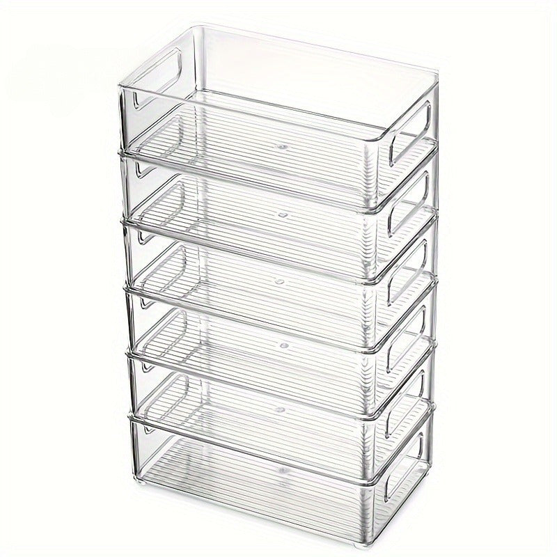 3pcs WONGIRL Plastic Refrigerator Organizers - Transparent Food Storage Boxes for Fruits, Vegetables, Meats - Durable, Easy to Clean, Ideal for Fridge, Freezer, Pantry